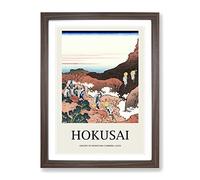 Climbing On Mt. Fuji By Katsushika Hokusai Exhibition Museum Asian Japanese Framed Wall Art Print, Ready to Hang Picture for Living Room Bedroom Home Office Décor, Walnut A3 (34 x 46 cm)