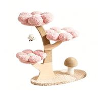Climbing Play Tower, Activity Indoor Cat Tree with Multiple Perches and Interactive Toys, Mult Level Cat Climbing Tower for Indoor Cats(Pink)