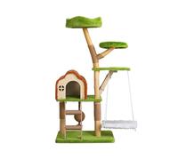 Climbing Play Tower, Large Multi Level Cat Tree with Hanging Bed, All In One Cat Playground for Kittens Small To Medium Cats