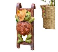 Climbing Pot Ornament - Animal Figure Hanger, Decorative Hugger for Flower Planters, Playful Sculpture with Garden Charm, Outdoor Accent, Hanging Figurine for Fence Balcony and Patio Lawn