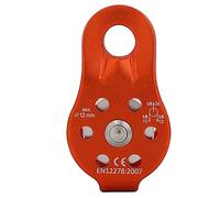 Climbing Pulley, 2PCS 26 KN Micro Side Swing Pulley Block Small Single Swivel Aluminum Rope Pulleys Locking Pulley for Rope Climbing Aloft Work Rappelling Rescue (Orange)