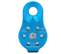Climbing Pulley, 2PCS 26 KN Micro Side Swing Pulley Block Small Single Swivel Aluminum Rope Pulleys Locking Pulley for Rope Climbing Aloft Work Rappelling Rescue (Blue)