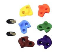 Climbing Rock Set - Durable Resin, 6-Piece Random Shape | Tree Play Holds For Backyard Gym Ceiling Doorway Garden Outdoor Fun Activity Exercise Kids Adults