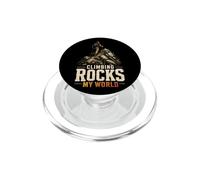 Climbing Rocks My World Hiking Hiker Peak Bagger Gift Retro PopSockets PopGrip for MagSafe