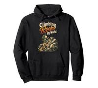 Climbing Rocks My World Hiking Hiker Peak Bagger Gift Retro Pullover Hoodie