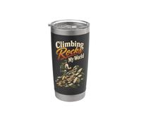 Climbing Rocks My World Hiking Hiker Peak Bagger Gift Retro Stainless Steel Insulated Tumbler