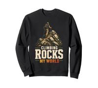 Climbing Rocks My World Hiking Hiker Peak Bagger Gift Retro Sweatshirt