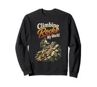 Climbing Rocks My World Hiking Hiker Peak Bagger Gift Retro Sweatshirt