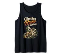 Climbing Rocks My World Hiking Hiker Peak Bagger Gift Retro Tank Top