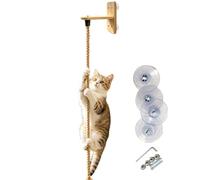 Climbing Rope - Kitten Jumping Board, Wall Mounted Shelves, Chew Resistant Sisal Strands, Encourages Active Indoor Exercise, Feline Play Structure Furniture, Brown Six Foot Long Perch