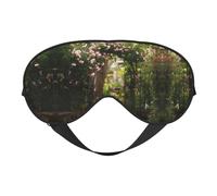 Climbing Rose On Iron Print Silk Sleeping Mask with Adjustable Strap-Silk Eye Mask Soft Eye Cover,for Blocking Out Lights Sweet Sleep Travel Relax, Nap, Meditation
