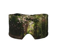 Climbing Rose On Iron Print Sleep Eye Mask with Earmuffs - Block Out Light Contoured Night Blindfold Eye Sleeping Mask with Ear Cover for Men Women Side Sleeper Night Gift