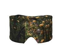 Climbing Rose On Iron Print Sleep Eye Mask with Earmuffs - Block Out Light Contoured Night Blindfold Eye Sleeping Mask with Ear Cover for Men Women Side Sleeper Night Gift