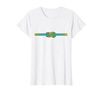 Climbing Sailing Figure Eight Knot Mountaineering Green Rope Value Graphic T-Shirt, Women, White, L