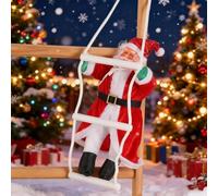 Climbing Santa on Rope,Santa Claus Climbing on Rope Ladder Christmas Tree Ornament,Indoor Outdoor Hanging Ornament Decor for Xmas Tree Party Home Door Wall Decoration (35 cm / 13.79")