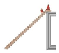 Climbing Santa - Santa Claus Traveling | Countdown to Christmas Wooden Sign, Climbing Stairs Home Decor, Christmas Decorations