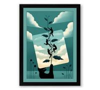 Climbing Through Stories Modern Framed Wall Art Print A1 (84.1×59.4cm) Black, Wall Decor for Living Room, Bedroom, Office & Home, Ready to Hang, Art Gift