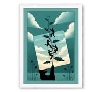 Climbing Through Stories Modern Framed Wall Art Print A2 (59.4×42cm) White, Wall Decor for Living Room, Bedroom, Office & Home, Ready to Hang, Art Gift