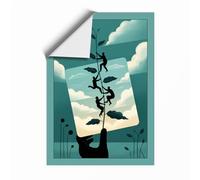 Climbing Through Stories Modern Unframed Wall Art Print A1 (84.1×59.4cm), Wall Decor for Living Room, Bedroom, Office & Home, Art Gift