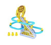 Climbing Toy Climbing Staircase Track Slide Toy Set Roller Toy With And Music On/Off Button Yellow Slide Track Light Music Autom (B, One Size)