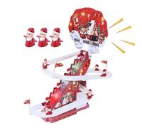 Climbing Toy Santa Claus, Electric Track with Remote Control, LED Light and Music, Rolling Christmas Toys and Bulls with LED and Music - Children's Desk Bedroom Living Room Scaf