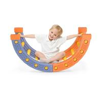 Climbing triangle for toddlers, Pikler triangle set, Montessori climbing frame set with Arch&Ramp&Ladder, indoor climbing set for toddlers (Climbing Frame Set-Half Round + Cloth Cover)