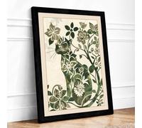 Climbing Vine Study Botanical Framed Wall Art Print A4 (29.7×21cm) Black, Wall Decor for Living Room, Bedroom, Office & Home, Ready to Hang, Art Gift