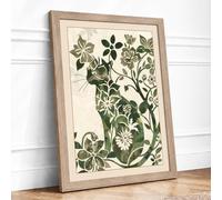 Climbing Vine Study Botanical Framed Wall Art Print A4 (29.7×21cm) Oak, Wall Decor for Living Room, Bedroom, Office & Home, Ready to Hang, Art Gift