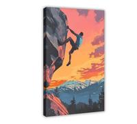 Climbing Wall Art Print，gift Canvas Poster Bedroom Decor Landscape Office Room Decor Gift 08x12inch(20x30cm)