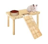 Climbing Wooden Hamster, Hamster Exercise Toys Toy House Educational Toy for Bunny Hamster Bridge Toys: Natural Wooden Hamster Playground Inside