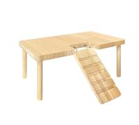 Climbing Wooden Hamster, Hamster Exercise Toys Toy House Educational Toy for Bunny Hamster Bridge Toys: Natural Wooden Hamster Playground Inside