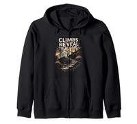 CLIMBS REVEAL TRUE GRIT Funny Mountain Biker Adventure Zip Hoodie