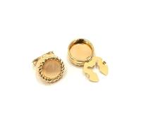 Climple Button Covers Cufflinks for Men Woman, Gold Button Covers for Mens Dress Shirts - Champagne Bead Cats Eye Effect Cufflinks with Twistedwire Thread Clasp Non-Sewing