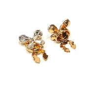 Climple Button Covers for Women - Butterfly-Shaped Crystals Cuff links for Mens Tux Shirt Gold Cufflinks Diamond for Tux Shirt Woman Blouses, 11mm / 0.43", Metal, crystal