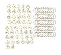 Climple Wine Glass Charms 50pcs - 26pcs Round Alphabet Letters A-Z & 20pcs 0-9 Figures Number Wine Charms for Stem Glasses - White Tasting Party Supplies Drink Markers Cup Glass Charm Rings, 2.5cm / 1