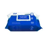 Clinell Antimicrobial Hand Wipes - Pack of 1 - 200 Wipes - Antibacterial, Suitable for Hands and Surfaces - Dermatologically Tested, Kills 99.99% of