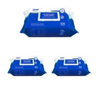 Clinell CAHW200 Antibacterial Hand Wipe Suitable for Hands and Surfaces, 3 Pack of 200 wipes,15 x 10 x 12 centimeters