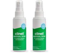 Clinell CDS60-1 Universal Cleaning and Disinfectant Spray for Surfaces - 60 ml Bottles - Antimicrobia, Kills 99.99% of Germs, Effective from 30 Seconds (Pack of 2)