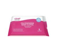 Clinell Chlorhexidine Wash Cloths Large Antiseptic Body Cleansing Wipes 8 Pack