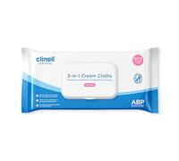 Clinell CONTIPLAN Incontinence Cleansing Cloths with Barrier Cream - All in One Cleansing Wipes Cleanses, Soothes and Moisturises - Pack of 25 Cloths