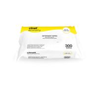 Clinell Detergent Wipes - Alcohol and Disinfectant Free - Multi-Surface for General Cleaning - Strong & Durable - Pack of 300