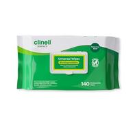 Clinell Universal Biodegradable Disinfectant Wipes - 6 Packs of 140 Wipes | Plastic-Free, Eco-Friendly Surface & Equipment Cleaning | Kills 99.99% of Bacteria & Viruses