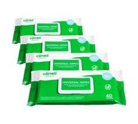 Clinell Universal Cleaning and Disinfectant Wipes for Surfaces - Multi Purpose Wipes, Kills 99.99% of Germs, Quick Action - White, 40 Wipes (Pack of 4)