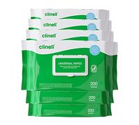 Clinell Universal Cleaning and Disinfectant Wipes for Surfaces - Pack of 6 - 200 Wipes per Pack (1200 Wipes) - Multi Purpose Wipes, Kills 99.99% of Germs, Quick Action - 275mm x 200mm