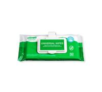 Clinell Universal Cleaning and Surface Disinfection- Multi Purpose - Kills 99.99% of Germs, Effective from 30 Seconds - 1 x Clip Pack of 50 Wipes