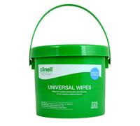 Clinell Universal Wipes Bucket 225 CWBUC225 - Multi-Purpose Disinfectant & Hand Wipes, kills 99.999% in 10s