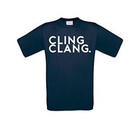 Cling Clang Mens T-Shirt - Funny Impractical Jokers Present TV Dad, Navy, M