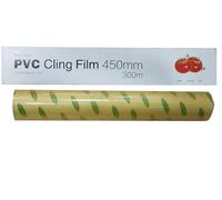Cling Film All Purpose Food Wrap Cutter Box PVC Catering Quality Kitchen Food Seal Wrap Film - 450mm x 300m