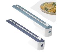 Cling Film Dispenser and Cutter, 2pieces Clingfilm Dispenser with Cutter, Aluminum Tin Foil Dispensers, Foil Roll Dispensers for Food Wrap, Fresh Film Cutters for Kitchen, Refrigerator, Food Fresh