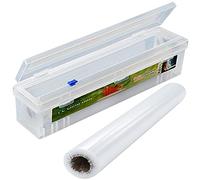 Cling Film Dispenser and Cutter Wrap Dispenser, Plastic Cling Wrap Refillable Plastic Wrap Dispenser With Slider Cutter Food Wrap Stretch Clear Cling Wrap